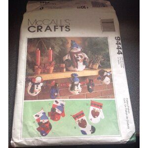 McCall's  Craft Sewing Pattern 9444 Frosty Friends Snowmen Mittens Christmas